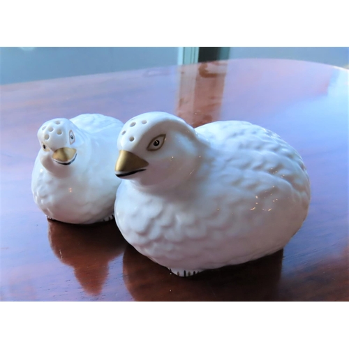 780 - Pair of Aynsley Game Bird Motif Salt and Peppers Each Approximately 3 Inches Wide Good Original Cond... 