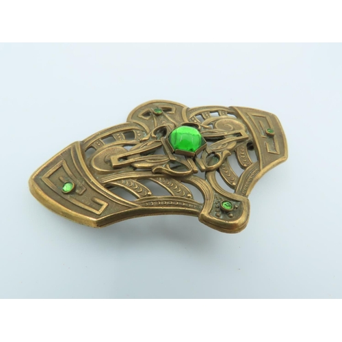 781 - Victorian Art Nouveau Gemset Ladies Brooch of Attractive Form Approximately 3 Inches Wide