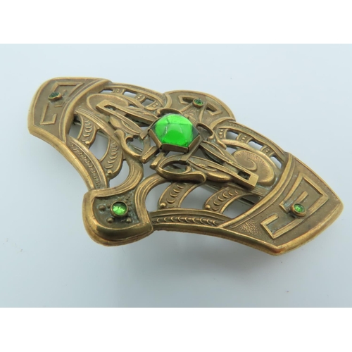 781 - Victorian Art Nouveau Gemset Ladies Brooch of Attractive Form Approximately 3 Inches Wide