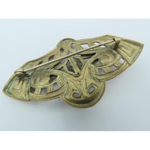 781 - Victorian Art Nouveau Gemset Ladies Brooch of Attractive Form Approximately 3 Inches Wide