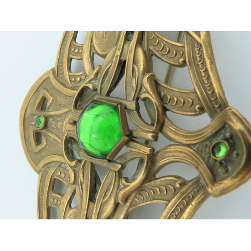 781 - Victorian Art Nouveau Gemset Ladies Brooch of Attractive Form Approximately 3 Inches Wide