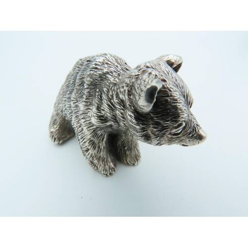 783 - Solid Silver Figure of Baby Bear Approximately 2 Inches High