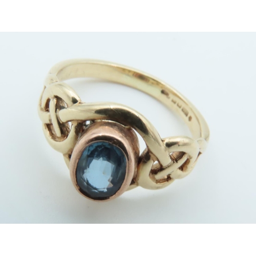 798 - Blue Topaz Set 9 Carat Gold Ring Contained within Original Presentation Case Ring Size N and a Half