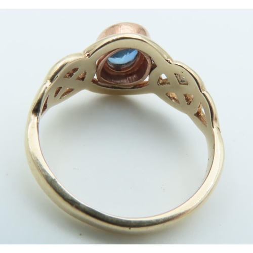 798 - Blue Topaz Set 9 Carat Gold Ring Contained within Original Presentation Case Ring Size N and a Half