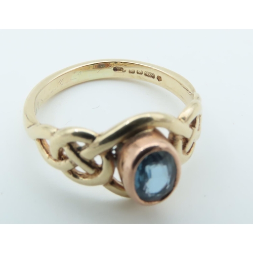 798 - Blue Topaz Set 9 Carat Gold Ring Contained within Original Presentation Case Ring Size N and a Half