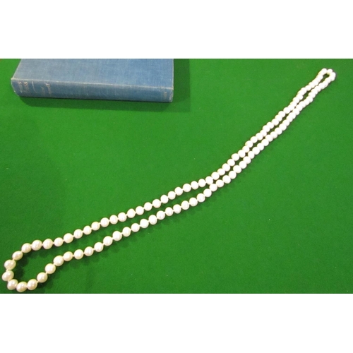 802 - Ladies Pearl Necklace of Good Length Attractive Bright Lustre