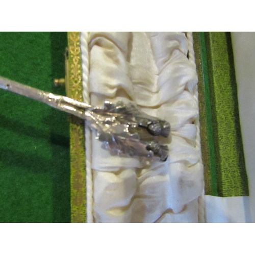 804 - Scottish Solid Silver Commemorative Spoon with Thistle Motif. Spoon Approximately 7 Inches Long Cont... 