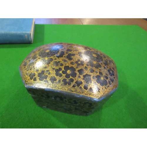 805 - Gilt Decorated Victorian Jewellery Box Shaped Form Approximately 6 Inches Wide