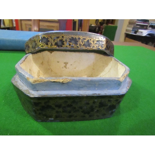 805 - Gilt Decorated Victorian Jewellery Box Shaped Form Approximately 6 Inches Wide