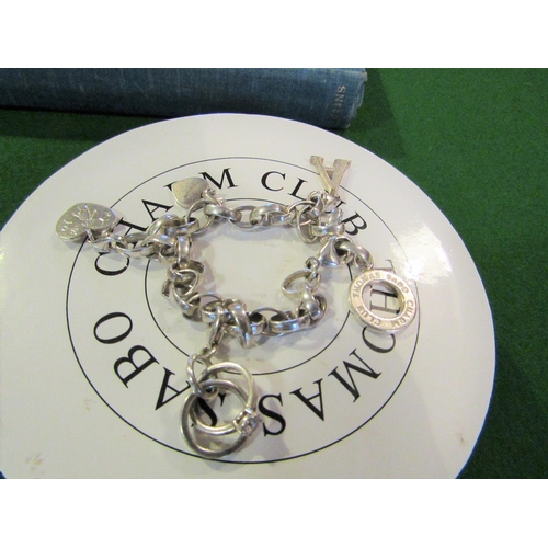 809 - Thomas Sabo Charm Bracelet Solid Silver with Love Heart Motif and Other Pendants