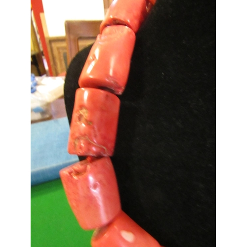 811 - Pink Coral Ladies Necklace Articulated Form with Clasp Good Original Condition