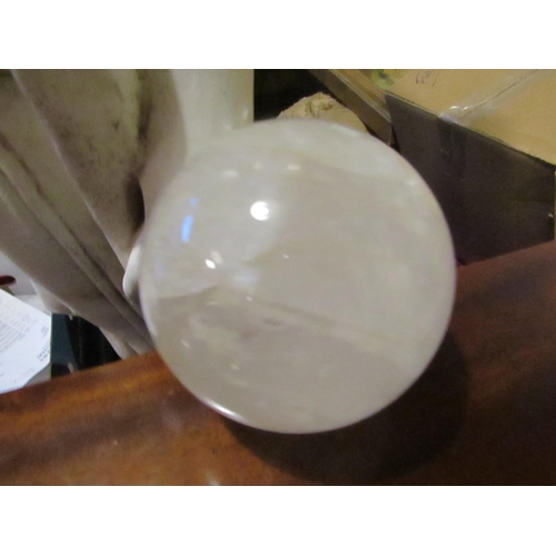 819 - Two Quartz Spheres Largest Approximately 5 Inches Diameter