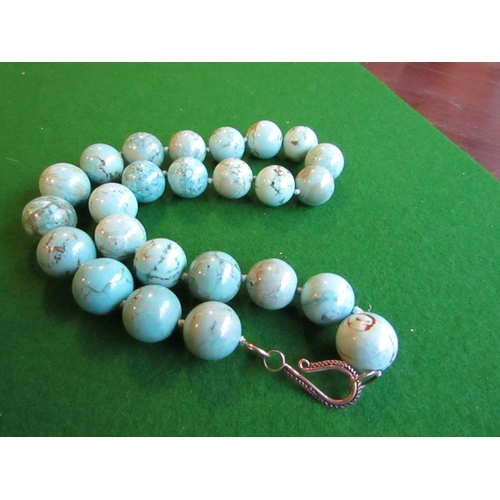 82 - Turquoise Bead Necklace with Clasp Attractive Colour