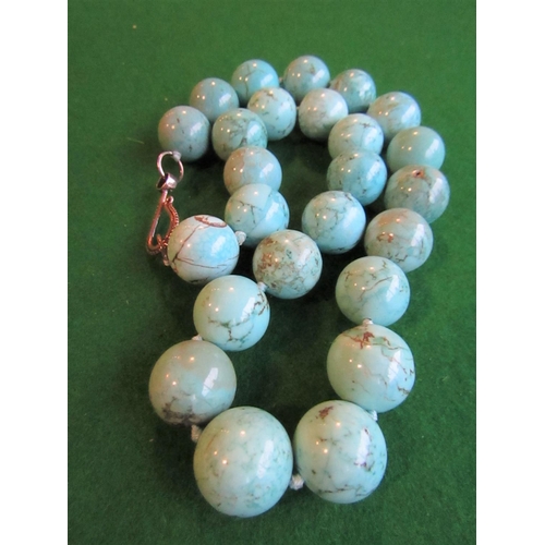 82 - Turquoise Bead Necklace with Clasp Attractive Colour