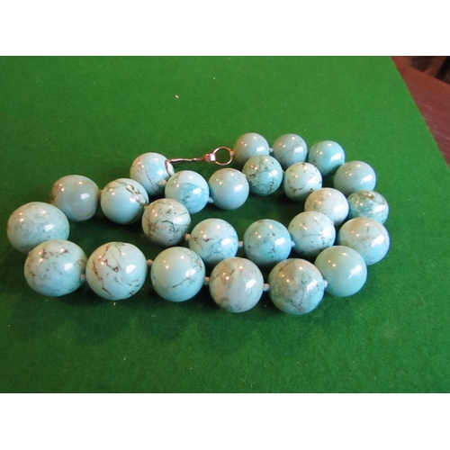 82 - Turquoise Bead Necklace with Clasp Attractive Colour