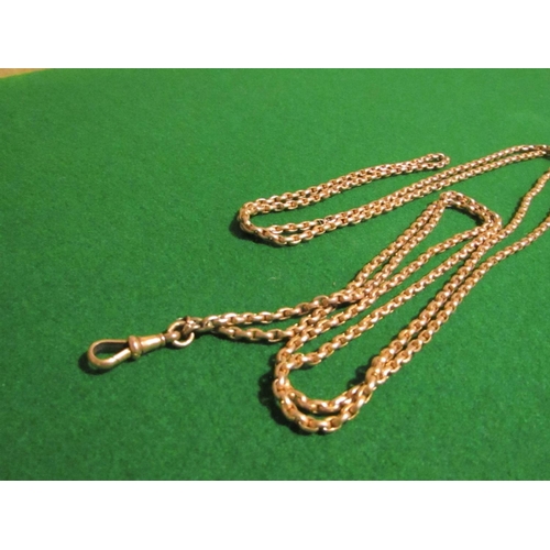 829 - Antique 9 Carat Yellow Gold Ladies Guard Chain of Good Weight Lobster Clasp 60 Inches Long Well Deta... 