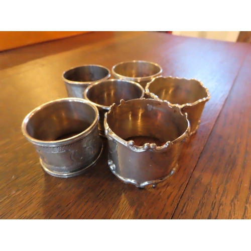 841 - Six Antique Solid Silver Napkin Rings