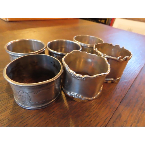 841 - Six Antique Solid Silver Napkin Rings