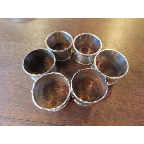 841 - Six Antique Solid Silver Napkin Rings