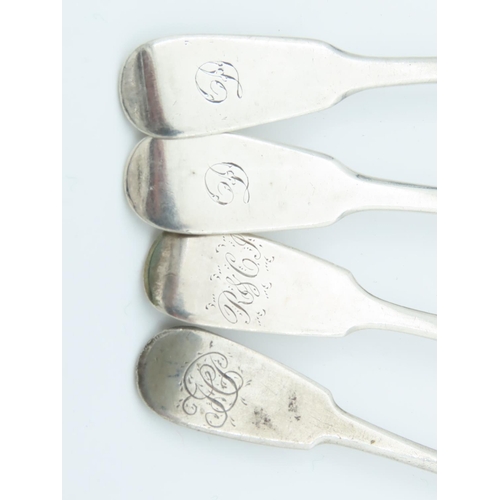 848 - Four Antique Fiddle Pattern Mustard or Salt Spoons