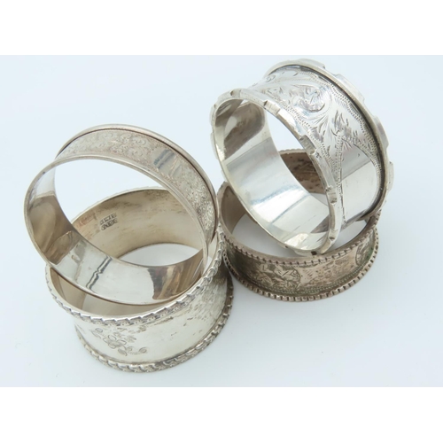 849 - Four Solid Silver Napkin Rings