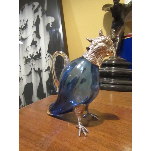 865 - Parrot Motif Decorated Decanter Approximately 6 Inches High Finely Detailed