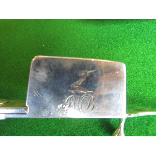 892 - Antique Silver Candle Wick Snuffer with Ancestral Crest Good Original Condition