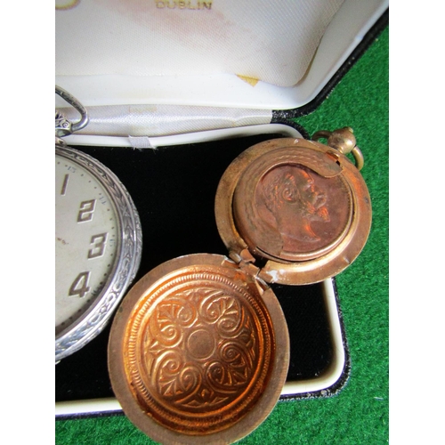 895 - Locarno Half Hunter Pocket Watch with Gilt Metal Sovereign Case Hinged Cover