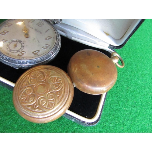 895 - Locarno Half Hunter Pocket Watch with Gilt Metal Sovereign Case Hinged Cover