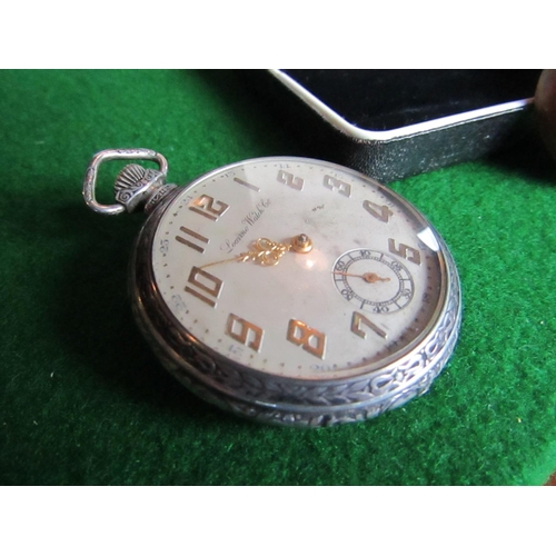 895 - Locarno Half Hunter Pocket Watch with Gilt Metal Sovereign Case Hinged Cover