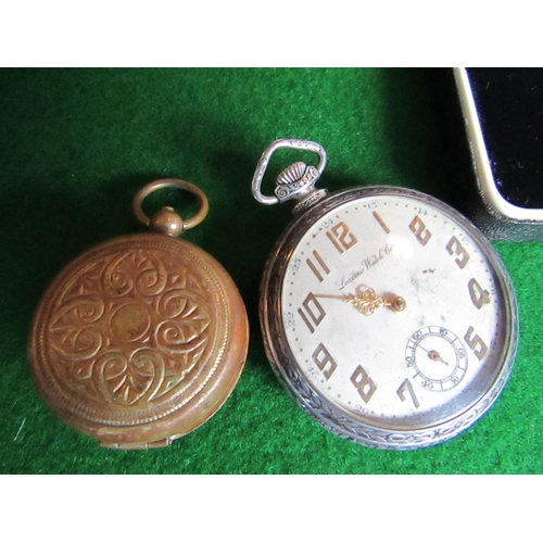 895 - Locarno Half Hunter Pocket Watch with Gilt Metal Sovereign Case Hinged Cover