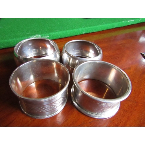 896 - Four Solid Silver Napkin Rings