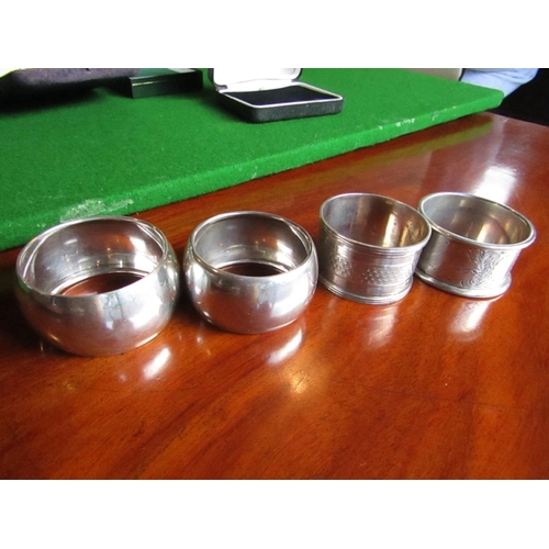 896 - Four Solid Silver Napkin Rings