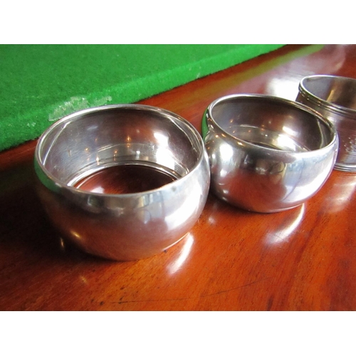 896 - Four Solid Silver Napkin Rings