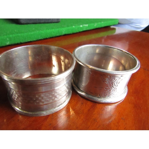 896 - Four Solid Silver Napkin Rings