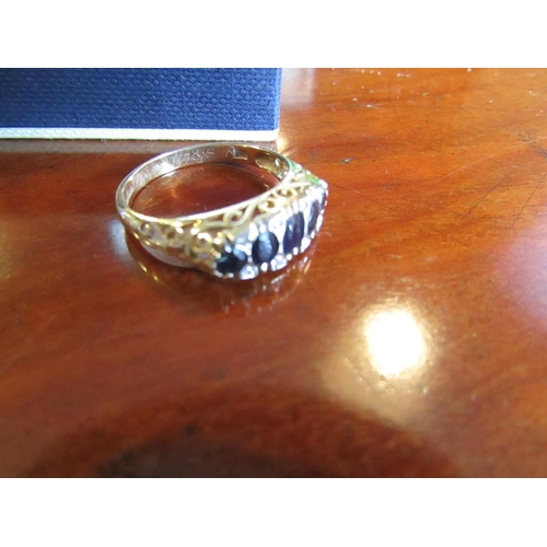 897 - Edwardian Sapphire and Diamond Ladies Ring Mounted on 9 Carat Gold Ring Size P and a Half