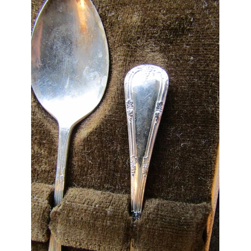 900 - Set of Six Antique Solid Silver Teaspoons contained within Original Presentation Case