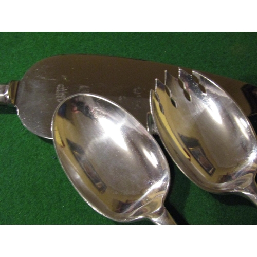 915 - Pair of Silver Plated Serving Spoons with Silver Handled Cake Slice