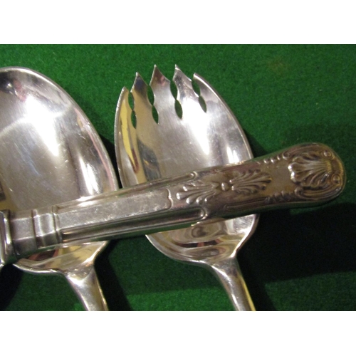 915 - Pair of Silver Plated Serving Spoons with Silver Handled Cake Slice