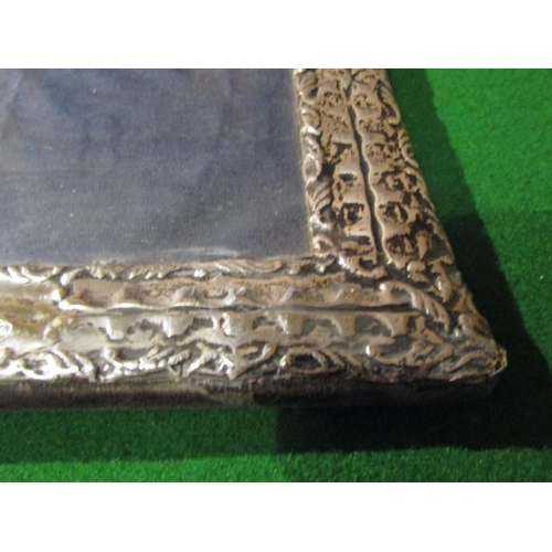 922 - Eastern Solid Silver Photograph Frame Rectangular Form with Embossed Decoration Approximately 7 Inch... 