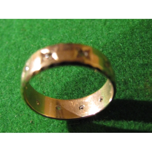 928 - 9 Carat Gold Ladies Band Ring with Incised Decoration Ring Size N and a Half