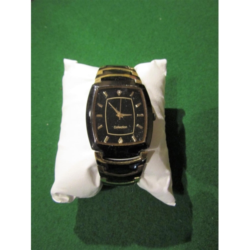 932 - Unusual Diamond Inset Vintage Gentleman's Wristwatch with Gilded Baton Decoration Certificate Presen... 