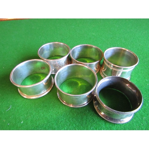 933 - Six Victorian and Later Silver Napkin Rings Four Silver and Two Silver Plated