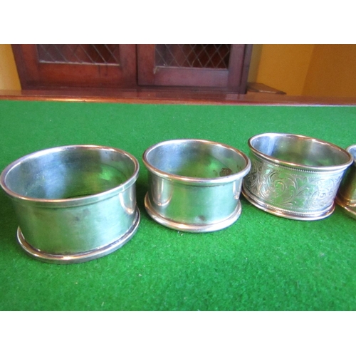 933 - Six Victorian and Later Silver Napkin Rings Four Silver and Two Silver Plated