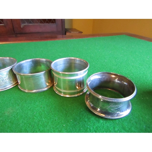 933 - Six Victorian and Later Silver Napkin Rings Four Silver and Two Silver Plated