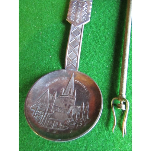 941 - Viking Motif Decorated Silver Spoon with Silver Mounted Ice Pick