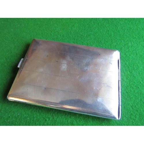 942 - Antique Solid Silver Cigarette Case Approximately 5 Inches Wide