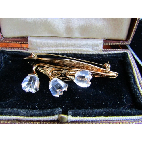 946 - Two Swarovski Jewellery Items including Swarovski Leaf Brooch Set with Three Stones