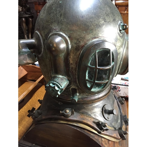 949 - Deep Sea Divers Helmet Engraved Siebe German & Co London Approximately 20 Inches High with Presentat... 