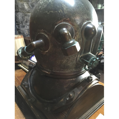 949 - Deep Sea Divers Helmet Engraved Siebe German & Co London Approximately 20 Inches High with Presentat... 